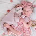 Aori 20" Realistic Reborn Baby Dolls Lifelike Sleeping Newborn Girl Doll with Soft Weighted Body, Poseable Limbs, Full Feeding Set & Outfit Cuddly Baby Gift for Girls 3+ and Collectors
