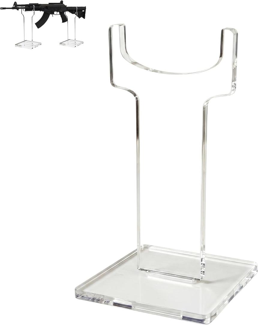 Rifle, Long Gun Display Stand, for Displays and Shows, Clear Acrylic (10" High) Sold AS Single Units for Mixing Sizes. (Usually Pick 2) (8in)
