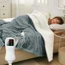 Heated Blanket Full Size Electric Blanket, Faux Fur Heat Blanket, Super Soft Cozy Heating Blanket with 9 Heating Levels & 1-9 Hours Auto Off, Fast Heating & Overheat Protection, 72" x 84", Gray