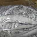 DJY Grey Paisley Comforter Set King, 7 Piece Boho Paisley Dark Gray Bed in a Bag Comforter Set, Soft Microfiber Complete Bedding Set for All Season (104''x90)