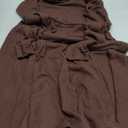 Soft Womens Pajama Set Lace Lounge Sets V-neck Cotton Pajamas Sleeve dress Loungewear Set with Pockets Sleep Shirts brown,S