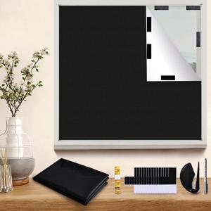 Temporary Blackout Window Cover, Portable DIY Window Blinds & Shades, Tool Free Install Curtains for Travel Use RV Dorm(58'' x 39'')