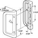 Prime-Line C 1177 Diecast Mortise Style Sliding Door Handle, 1-3/8 Inch Projection, White (1 set)