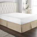 800 Thread Count 100% Natural Cotton Premium Quality Luxurious Box Pleated Bed Skirt Easy Fit with 18 Inch Drop Length (Queen,Taupe)