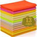 XSEINO 13 Rolls 8"x35" 1.4mm Thick Soft Felt Fabric Sheet 13 Assorted Yellow Series Colors Felt Pack for DIY Craft Sewing Squares Nonwoven Patchwork