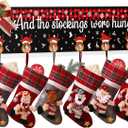 Christmas Stocking Holder for Mantle Wall Hanging Wooden Stocking Hangers for Mantel Fireplace with 6 Hangers Collapsible And the Stockings Were Hung Christmas Stocking Hooks Xmas Decoration 24.4 Inch (A1.Black)
