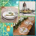 Qunclay 24 Pcs Ramadan Decorations for Table Wooden Islamic Decor Mubarak Plate Setting Plate Sign Bismillah Inshallah Alhamdulillah Sign Wooden Letter Eid Tabletop Sign for Home Decor (Gold)