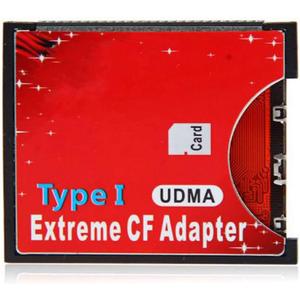 ChenYang SD SDHC SDXC to CF Type I Compact Flash Memory Card Adapter Reader Support16/32/64/128/256GB CF to SD Card Converter (Red)