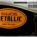 Tsukineko StazOn Metallic Gold Inkpad with Inker, Model: sz-000-191