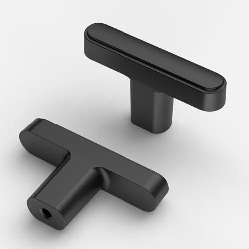 Asidrama 10 Pack Matte Black Kitchen Cabinet Knobs Dresser Knobs Drawer Knob Cabinet Hardware Zinc for Dresser Drawers