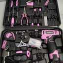 PULITUO Drill Set, 148-Piece Home Tool Set with 12V Pink Cordless Drill, Hand Tool Kits, and Tool Box, Suitable for Men, Women, and DIY Enthusiasts for Home Improvement.