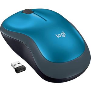 Logitech M185 Wireless Mouse, 2.4GHz with USB Mini Receiver, 12-Month Battery Life, 1000 DPI Optical Tracking, Ambidextrous, Compatible with PC, Mac, Laptop - Blue