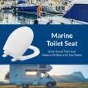 BEMIS TC50TTA MARINE Toilet Seat, Small Toilet Seat Made for Boats and RVs, Durable Wood, White