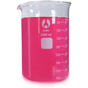 Scientific 5000ml Glass Beaker 3.3 Borosilicate Glass Double Scale Graduated