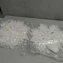 Sratte 12 Pcs Large Glitter Snowflakes Ornaments 12" Plastic Giant Winter Christmas Hanging Decor Oversized Snowflakes Ornaments for Indoor Outdoor (White)