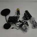 Podcast Equipment Bundle, BM-800 Recording Studio Package with Voice Changer, Live Sound Card - Audio Interface for Laptop Computer Vlog Living Broadcast Live Streaming YouTube TikTok (AM100-V8)