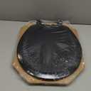 Mayfair Cameron Black Toilet Seat, Non Slip Heavy Duty Wood, Easy Clean, Made in USA, Round