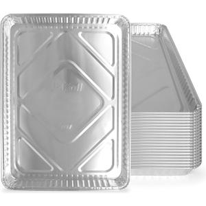 PLASTICPRO Aluminum Pans 20 Pack Disposable Cookie Sheets 13 x 17 Baking Pans Premium Quality Heavy Duty Sheet Pans