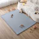 Hakuna Matte CloudSoft Baby Play Mat for Floor 60" x 80" Blue Coral Velvet Memory Foam Rug for Crawling & Cozy Play Non-Slip, Water-Resistant, Easy-CareTummy Time Mat, Playmat for Playpen