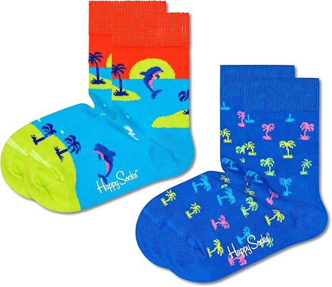Happy Socks Kids 2-Pack Sunset Socks, Blue