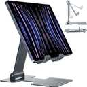 Anozer Tablet Stand,Adjustable Tablet Holder for Desk,Foldable for iPad Stand Dock Holder for iPad Air 5/4/Mini 6/Mini 5/10.2/Pro 12.9/Pro 11,Portable Monitor,Surface (4-13 inch)-Grey