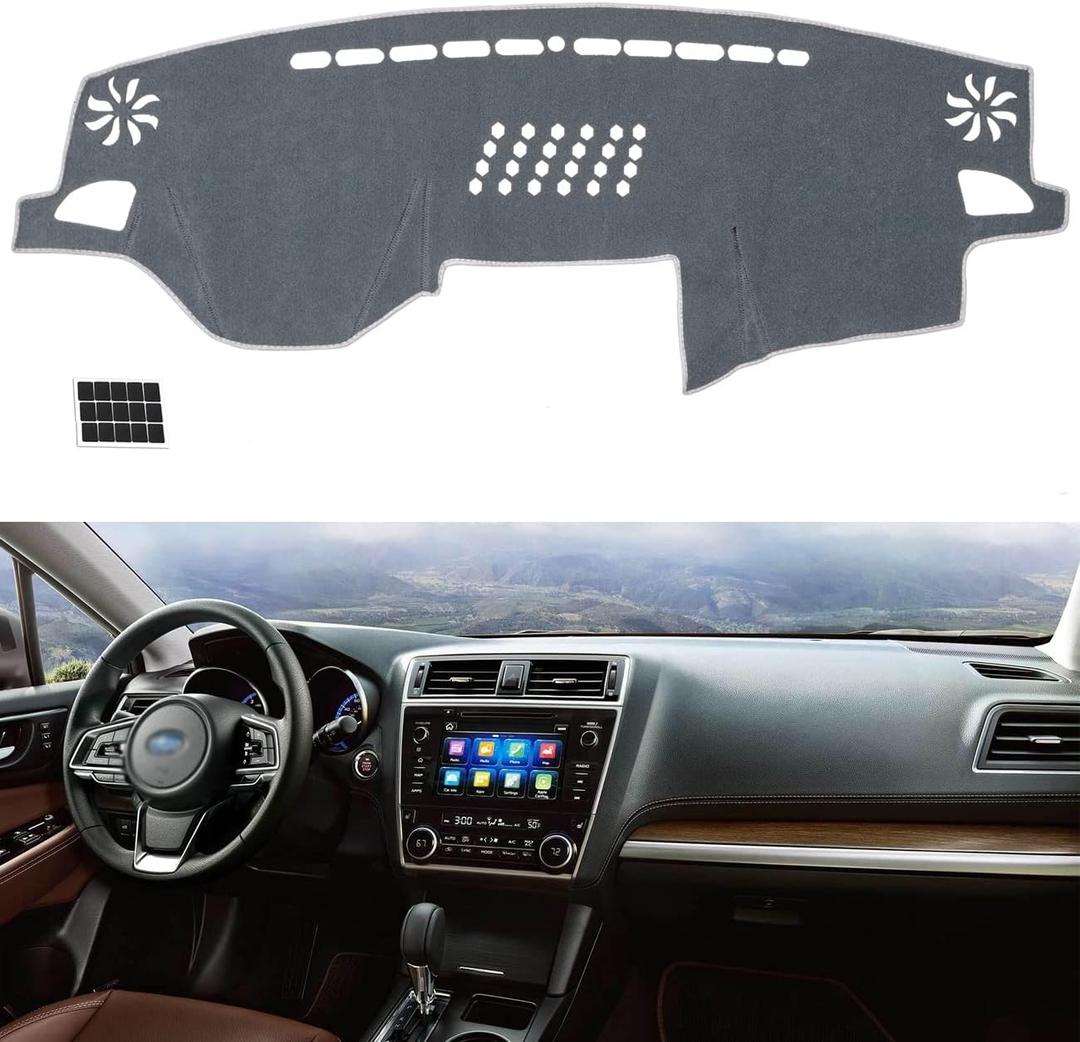 TUCAREST Dash Cover Fit for 2015-2019 Su-baru Outback (Mfr Body Code:B15) Nonslip Car Dash Board Mat Sunshade No-Glare and Slip Pad Carpet Sunshield Protector (Without HUD) Flannel Grey