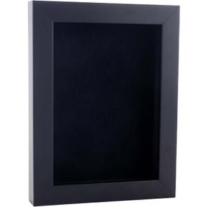 16x20 Shadow Box Frame Black Wood | with a 3/4" Usable Display Depth | Includes a Black Real Suede Texture Acid-Free Backing Board, UV Resistant Acrylic, and Hanging Hardware