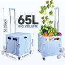 Honshine Foldable Cart Stair Climbing Wheels Crate Telescoping Handle - Blue