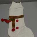 GMOEGEFT Christmas Stocking 20 Inches White Knitted with Scarf Large Xmas Tree Family Holiday Decorations Ornaments