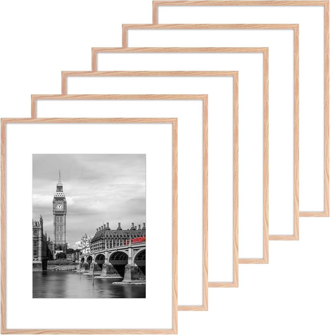 Fixwal 16x20 Poster Frame Set of 6 with Plastic Cover, PVC, Natural, 16*20in