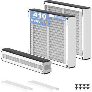 3-Pack 410 Replacement Filter for AprilAire Whole House Air Purifiers Models 1410, 1610, 2410, 2416, MERV 11 Furnace Air Purifier, 16x25x4 Air Filter (Actual size:16.5x27.9x4 in)