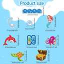 2 x Pajean 83 Pieces Ocean Beach Theme Classroom Bulletin Board Decoration Sets Dive into Learning Sea Animal Jeweled Fish Treasure Box Cutouts for Under The Summer Classroom Wall Decor