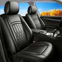 Car Seat Covers Compatible with Subaru Outback 2010-2025 2026 - Waterproof Breathable Leather Automotive Seat Cushions Protector, Airbag Compatible, Reinforced Sewing, Full Set (Black)