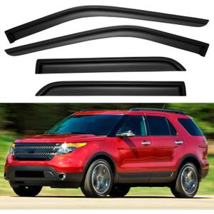 Window Visors Rain Guards Shield for 2011-2019 Ford Explorer, Out-Channel Window Vent Wind Deflectors Visors Shades for 11 12 13 14 15 16 17 18 19 Explorer