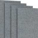 4-Panel Replacement Fabric for Sliding Panel Track Blinds  23" W x 96" L  Fabric Only  Pre-Attached Hook & Loop Fasteners  Trimmable, No Bottom Rail Included, Room Darkening - Grey