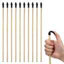 Basbon 10 Pcs Wooden Arrows Soft Rubber Tips, 17 Inch Handmade Wooden Toy Arrow for Kids and Beginners, Archery Bows Outdoor Play Cosplay Costume Decoration