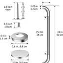 ZUEXT 24 Inch Brushed Nickel Anti Slip Shower Grab Bar with Knurled Grip