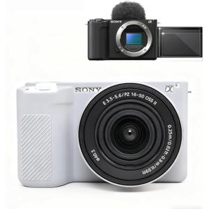 Case for Sony Alpha ZVE10 II Camera Accessories, ZV-E10 II Soft Silicone Protective Case with Screen Protector, Sleeve, Lightweight, Anti-Scratch for Sony ZV E10 II Cover (Grey)