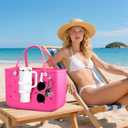 4 x Cup Holder for Stanley Cup 30oz 40oz Compatible with Bogg Bag, Accessories for Bogg Bag, Insert Drink Holder with Key Holder for Bogg Bags Original X Large/Simply Southern Beach Tote Bag