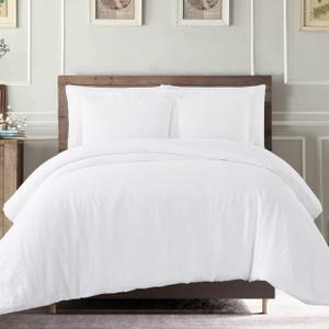 100% Egyptian Cotton Duvet Cover Set Queen Size High Thread Count Ultra Soft and Smooth Sateen Weave All Seasons Bedding 7 Corner Ties and Zipper - 1 White Queen Duvet Cover and 2 Pillow Shams (Queen/ Full: 3 Piece Duvet Cover)