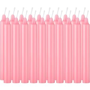 Set of 20, 4 Inch Tall Unscented Rituals Candles for Altar Meditation Supplies RitualsTaper Candle (Pink, Set of 20)