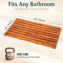 Teak Bath Mat 32"x18" Extra Large - Solid Wood Shower Mat for Bathroom, Spa & Outdoor Use - Non-Slip Fast-Drying Design - Natural Teak Wood - Wide Slat Floor Mat for Tub & Pool