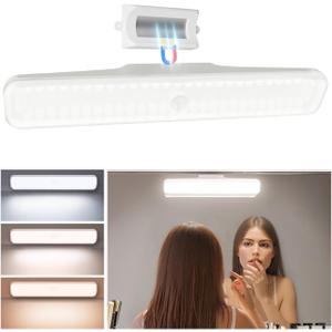 EZVALO Wireless Makeup Light 1 Pack, Vanity Lights for Mirror, Bathroom Vanity Light, Rechargeable, 3 Color Temperatures, Stepless Dimming, Touch Control, Adjustable Angle, Women's Gifts (White)