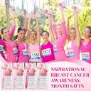 24 Sets Breast Cancer Awareness Gifts Breast Cancer Pens Bulk Pink Ribbon Ballpoint Pen with Inspirational Duck Supportive Greeting Cards Pink Ribbon Gifts for Women Survivor Party Supply