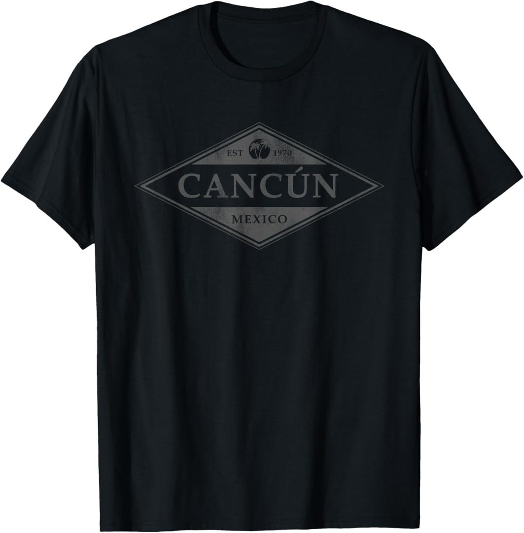 Cancun Mexico Souvenir Retro Beach Vintage Womens Mens T-Shirt Large