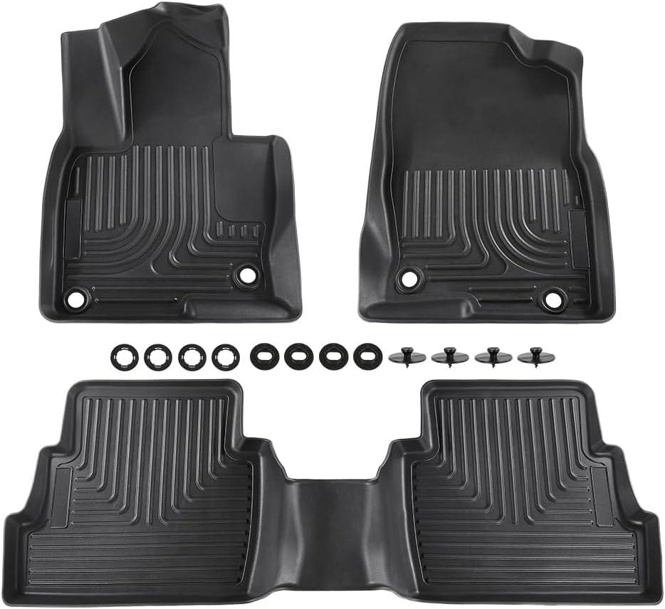 PIT66 TPE Floor Mats Liners Fit Mazda CX-5 2017 2018 2019 2020 2021 2022 2023 2024 2025 Fit All Weather Full Cover Protection Cargo Liners Accessories,1st & 2nd Row Car Mats Black alfombras para carro
