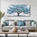 JuhaiArt Teal Wall Art Blue Wall Decoration for Living Room, 59"L x 29"W