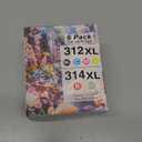 GORLENKE 312XL / 314XL High Yield Ink Cartridge 6/Pack - Replacement for 312XL 314XL Ink Cartridge Expression Photo XP-8500 XP-8600 XP-15000 Printer Ink, EXP 01/17/2027
