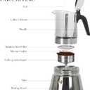 LAOION Stovetop Espresso Maker, 9Cup 360ml Moka Pot, Crystal Glass-top & Stainless Steel Coffee Maker Mocha Pot, Greca De Cafe, Cuban and Italian Coffee Maker for Cafetera Cubana