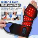 Cordless Arm Heating Pad Wrap with Red Light, 5000mAh Elbow Heating Pad Wrap, Fast Heating, Heated Elbow Arm Sleeve with 3 Heat & Timing Settings